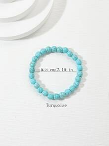 石頭串珠手環 - 綠松石色 - 查看 4