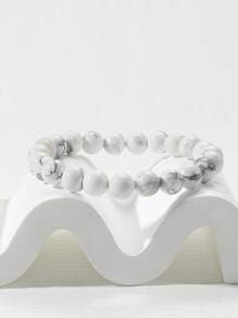 Vòng tay chuỗi hạt đá - Đen và trắng - Xem 2