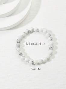 Vòng tay chuỗi hạt đá - Đen và trắng - Xem 4