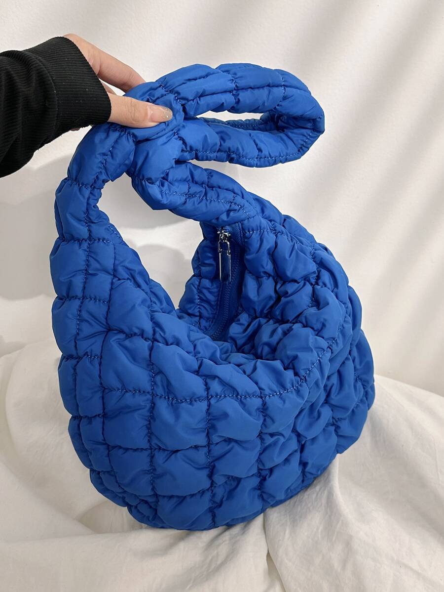 大容量流浪包素色 - 寶藍色 - 查看 1