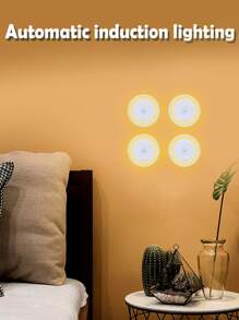 1入組觸摸式可調光吊燈簡約圓形塑料家用櫥櫃燈 - 黃色 - 查看 6