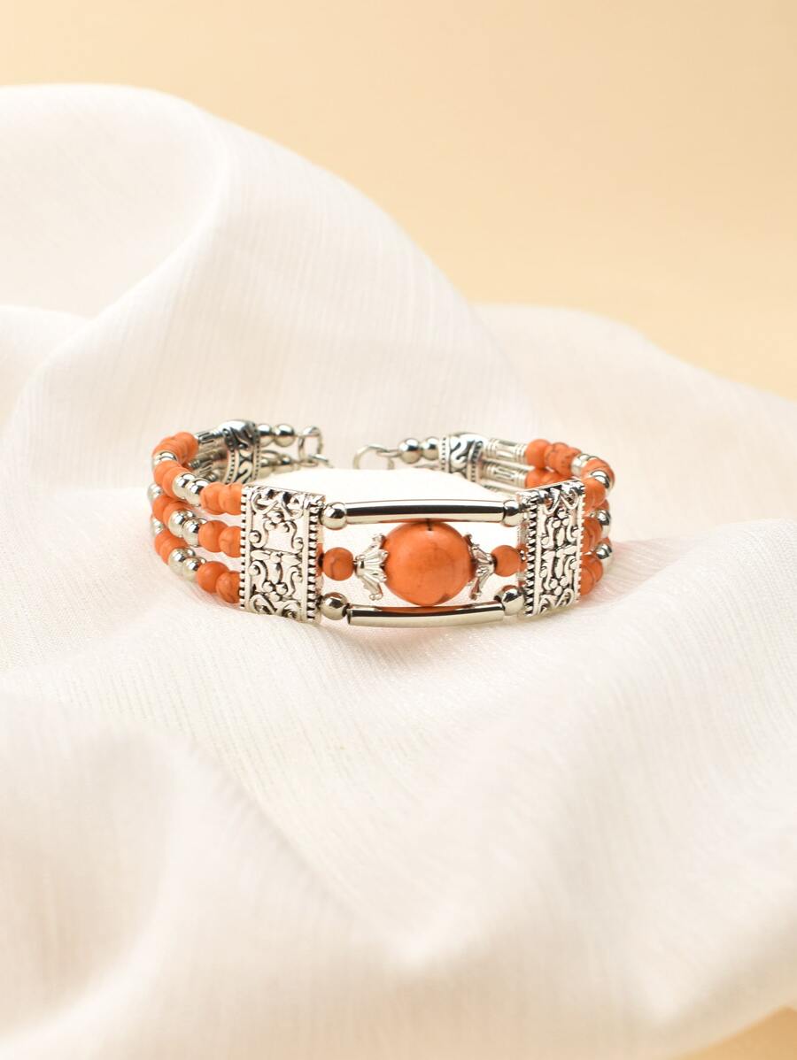 1 chiếc vòng tay đính đá kiểu Bohemian, thích hợp cho nữ giới đeo hàng ngày. - Nhiều màu - Xem 1