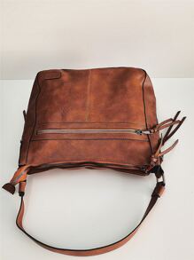 Bolsas de Luxo de Grande Capacidade, Bolsa de Ombro de Cor Sólida Versátil, Bolsa Debaixo do Braço de Couro Sintético com Zíper, Bolsa Tote Estilosa, Bolsa Transversal Vintage Mensageira, Bolsa da Moda, Presente Perfeito para Mãe, Bolsa de Escritório e Casual para Mulheres, Perfeita para Escritório, Negócios e Trabalho, Bolsa Inspirada no Estilo Retrô para Mulheres