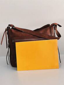 Bolsas de Luxo de Grande Capacidade, Bolsa de Ombro de Cor Sólida Versátil, Bolsa Debaixo do Braço de Couro Sintético com Zíper, Bolsa Tote Estilosa, Bolsa Transversal Vintage Mensageira, Bolsa da Moda, Presente Perfeito para Mãe, Bolsa de Escritório e Casual para Mulheres, Perfeita para Escritório, Negócios e Trabalho, Bolsa Inspirada no Estilo Retrô para Mulheres