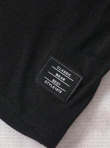 男嬰2入組補丁細節連帽背心上衣 - 黑與白 - 查看 3