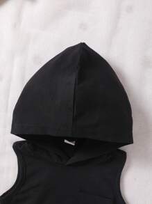 男嬰2入組補丁細節連帽背心上衣 - 黑與白 - 查看 5