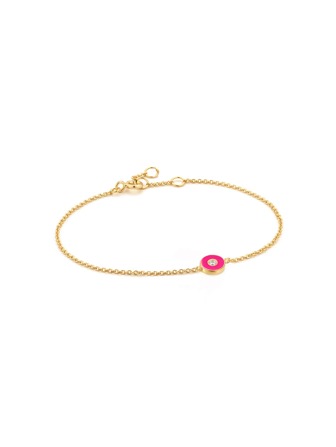 方晶鋯石裝飾銀手環