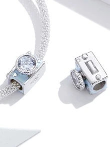 ESBERRY 1入組相機DIY珠子吊墜適合女士手環和手鐲S925純銀精細珠寶製作 - 銀色 - 查看 4