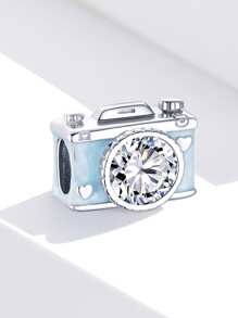 ESBERRY 1入組相機DIY珠子吊墜適合女士手環和手鐲S925純銀精細珠寶製作 - 銀色 - 查看 7