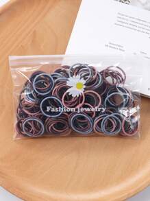 100pcs Solid Hair Tie Suitable For Braided Hair, Fixed Hairstyle, Suitable For Women, Suitable For Daily Life Casual,Hair Accessories,Ponytail ,Hair Elastics,Hair Rope,Hair Ties Ponytail Holders, Rubber Band,Gym Sport Outfit Head Accessories Elastic Band - Multicolor - View 2
