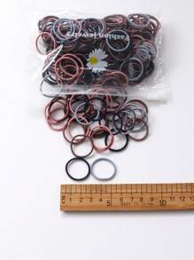 100pcs Solid Hair Tie Suitable For Braided Hair, Fixed Hairstyle, Suitable For Women, Suitable For Daily Life Casual,Hair Accessories,Ponytail ,Hair Elastics,Hair Rope,Hair Ties Ponytail Holders, Rubber Band,Gym Sport Outfit Head Accessories Elastic Band - Multicolor - View 3