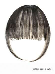 Short Straight Synthetic Hair Bangs - Black - View 2
