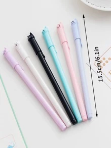 6pcs/set Kawaii Cat Gel Pen Creative Cute Neutral Ink Pen Children Gift School Office Writing Supplies Stationery - Multicolor - View 6