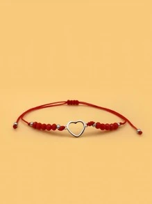 12pcs Heart & Beaded Decor Bracelet Valentines,Mom,Mother,Mother's Day,Gift - Multicolor - View 2