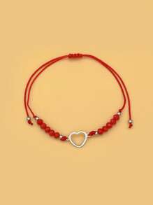 12pcs Heart & Beaded Decor Bracelet Valentines,Mom,Mother,Mother's Day,Gift - Multicolor - View 3