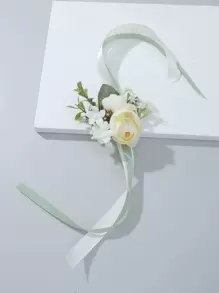 Flower Decor Wrist Corsage - Multicolor - View 1