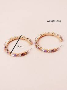 Hoa tai vòng trang trí Rhinestone - Nhiều màu - Xem 4