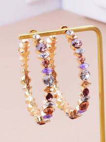 Hoa tai vòng trang trí Rhinestone - Nhiều màu - Xem 5