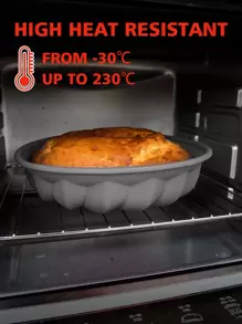 1Pc Silicone Fluted Colorful Cake Pan,Non Stick Chiffon Cake Mold,For Kitchen( update style ) - Grey - View 6