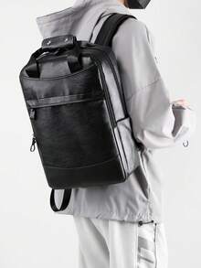 กระเป๋าเป้อเนกประสงค์ ปานกลาง สีพื้น - สีดำ - ดู 3