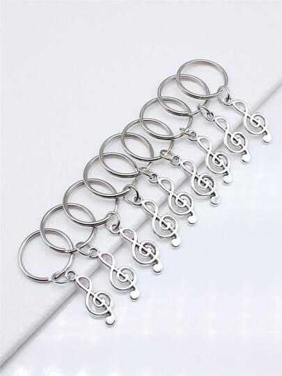 9 قطعة/مجموعة 26x10 ملم سحر علامة موسيقية ذات خط الغناء علامة مميزة على سلسلة المفاتيح بقطر خارجي 20 ملم حلقة سلك مستديرة بدون سلسلة، سلسلة مفاتيح تذكارية، إكسسوارات السيارة، سحر الحقيبة، حقيبة الظهر للمدرسة، إكسسوارات هالوين، أفكار هدايا عيد المعلم، عيد الميلاد، إكسسوارات الحقيبة، أربطة الرقبة مع حامل الهوية، إكسسوارات السيارة
