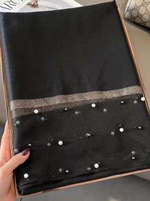 1pc Faux Silk Faux Pearl Decor Women's Scarf/Shawl/Headband, Suitable For Daily Wear Elegant Bandana,Hair Band,Head Band Ideal For Dressing Up Your Look Winter Fall