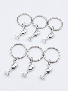 Móc khóa 6 chiếc cốc quyến rũ - Màu Bạc Cổ - Xem 1