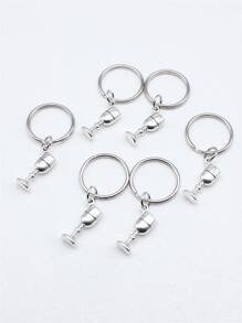 Móc khóa 6 chiếc cốc quyến rũ - Màu Bạc Cổ - Xem 3