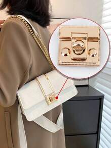 2pcs DIY Metal Lock Bag Case Buckle Clasp For Handbag Shoulder Bag Purse Accessories Bag Lock - Gold - View 2