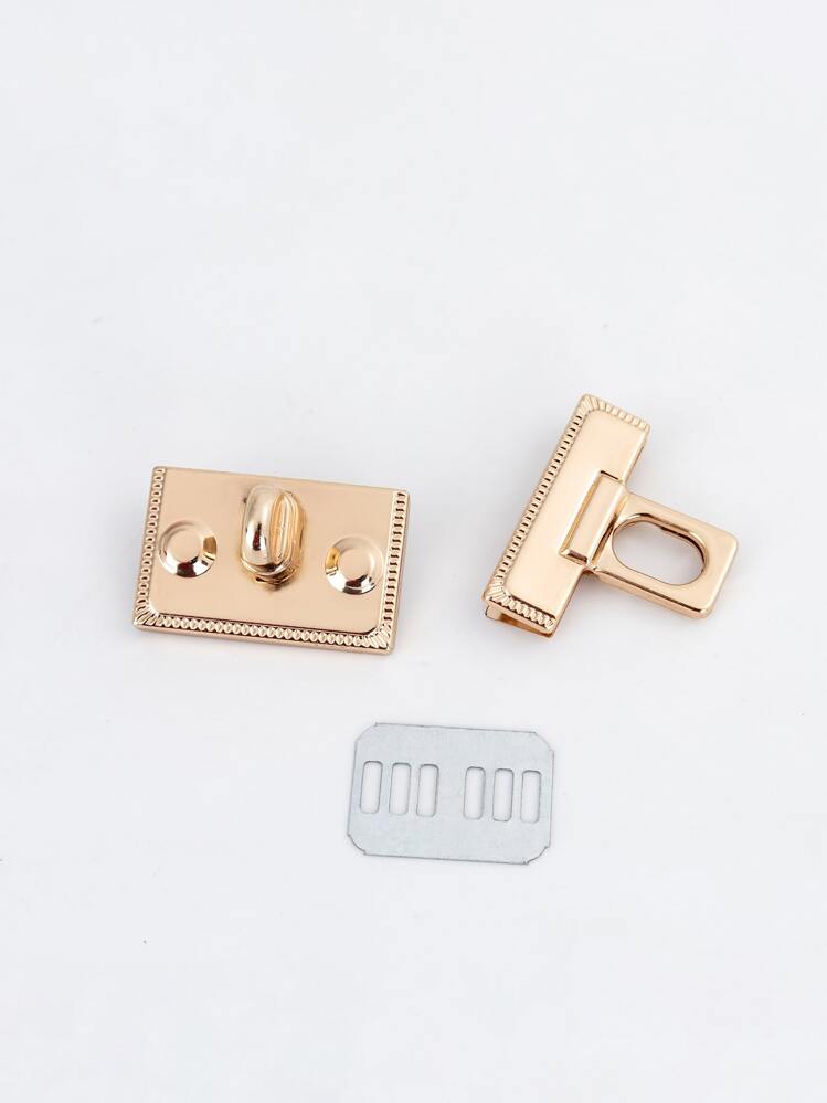 2入組DIY金屬鎖包殼套扣飾扣適用於手提包單肩包錢包配件包鎖 - 金色 - 查看 4