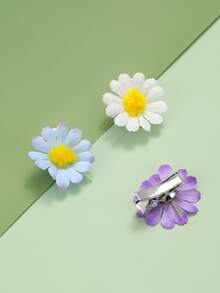 6入組花朵裝飾鴨嘴夾 - 彩色 - 查看 2