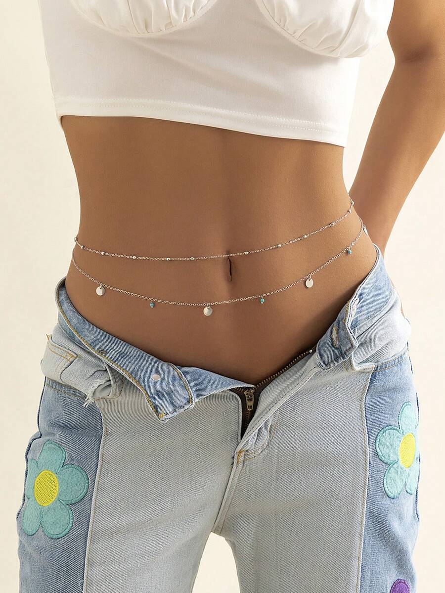 2 cái/bộ Dây chuyền vòng eo quyến rũ - Bạc - Xem 1