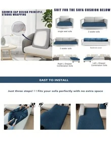 1pc stevige stretchy sofa stoelhoes, minimalistische polyester bank kussenhoes voor thuis