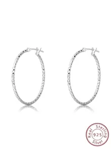 Bông tai bạc trang trí bằng đá khối Zirconia - Bạc - Xem 1