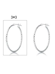 Bông tai bạc trang trí bằng đá khối Zirconia - Bạc - Xem 3