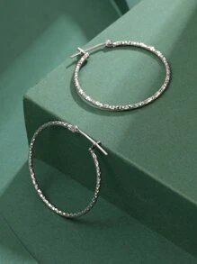 Bông tai bạc trang trí bằng đá khối Zirconia - Bạc - Xem 7