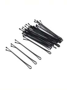 50入組素色髮夾 - 黑色 - 查看 2