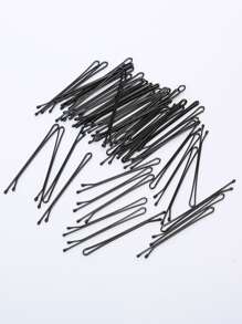 50入組素色髮夾 - 黑色 - 查看 5