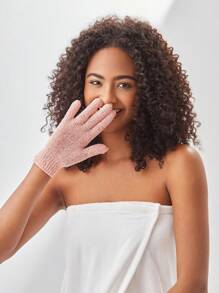 SHEIN BASIC LIVING 2 chiếc Găng tay tắm tẩy tế bào chết cho vòi hoa sen/Spa/Massage và tẩy tế bào chết cơ thể - Hồng - Xem 10