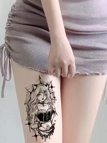 1 tờ Hình dán hình xăm đồ họa - màu đen - Xem 6