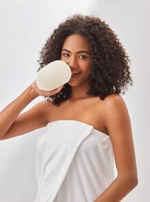 1pc Exfoliating Bath Loofah Pad Body Scrubber For Shower Spa Massage Home Bathroom Decor - Beige - View 9