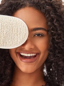 1pc Exfoliating Bath Loofah Pad Body Scrubber For Shower Spa Massage Home Bathroom Decor - Beige - View 11