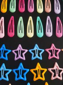 40 chiếc kẹp tóc kim loại hình giọt nước nhiều màu 2 inch (Màu ngẫu nhiên) - Nhiều màu - Xem 3