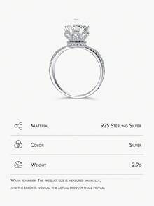 Cubic Zirconia Decor Silver Wedding Band - Silver - View 3