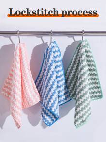 6入組/套條紋圖案清潔抹布廚房日常滌綸清潔布 - 彩色 - 查看 6