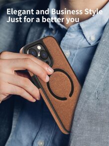 Habyby Fundas para iPhone para hombres, funda de teléfono de PU magnética a prueba de caídas compatible con iPhone 11/iPhone 13/iPhone 14/iPhone 15/iPhone 12 - Marrón - Ver 9