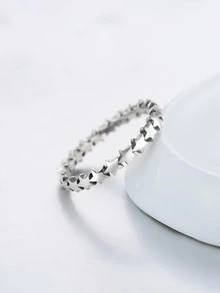 Nhẫn cưới hình ngôi sao Moidan chính hãng, làm từ bạc 925 cao cấp, kiểu dáng thời trang mới dành cho nữ. - Bạc - Xem 4