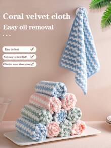 6入組/套條紋圖案清潔抹布廚房日常滌綸清潔布 - 彩色 - 查看 2