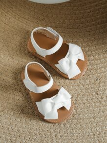 Xăng đan trang trí nơ chống trượt cho bé, Xăng đan quai ngang mắt cá chân mùa hè thời trang - trắng - Xem 1
