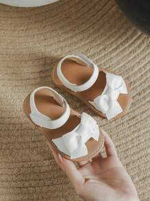Xăng đan trang trí nơ chống trượt cho bé, Xăng đan quai ngang mắt cá chân mùa hè thời trang - trắng - Xem 5